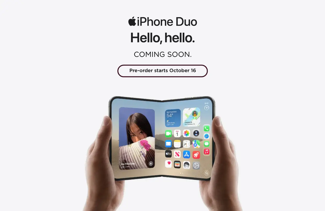 Coming soon: iPhone Duo. Pre-order starts October 16.